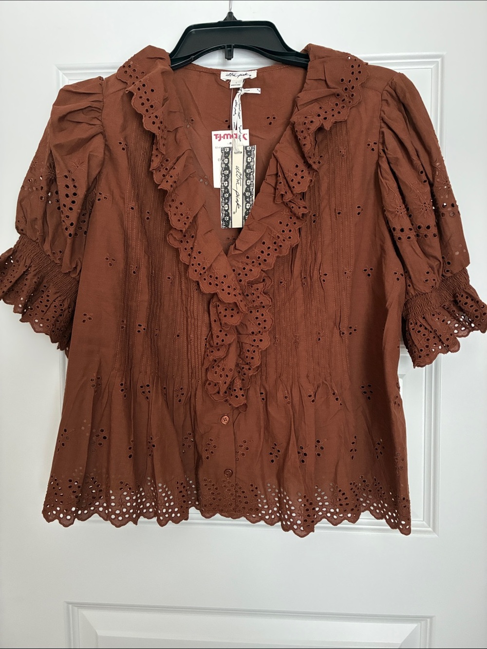 Tanya Taylor  Eyelet Ruffle Blouse